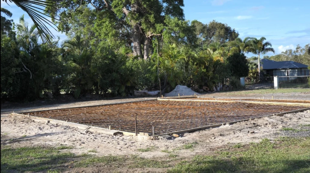 small concrete base installation